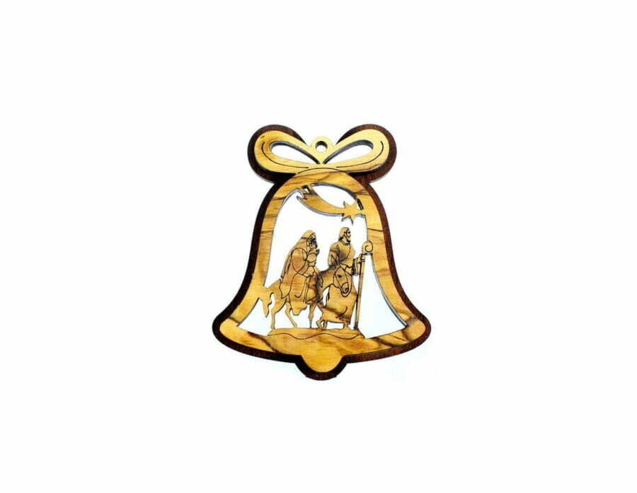 Ornement de Noël suspendu en bois d’olivier OR106