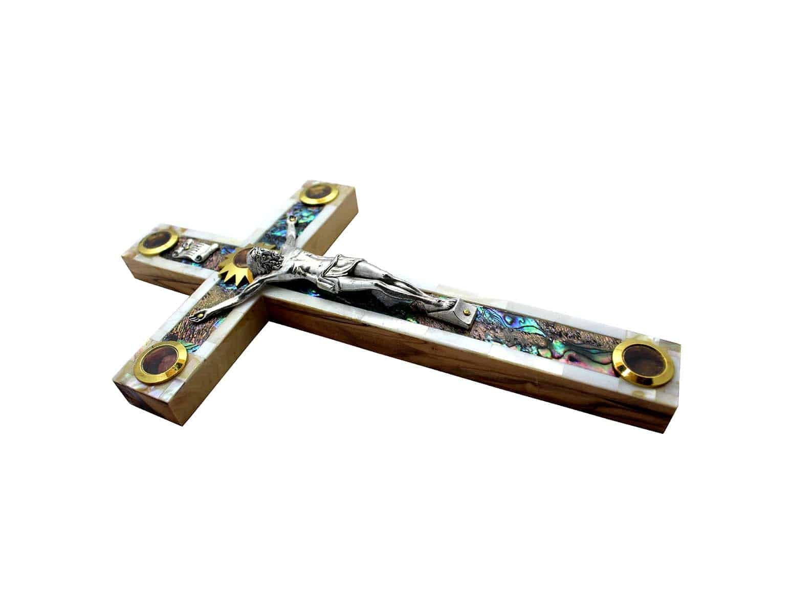 Catholic Mother Of Pearl Crucifix (16 cm / 6.50'') #CR145