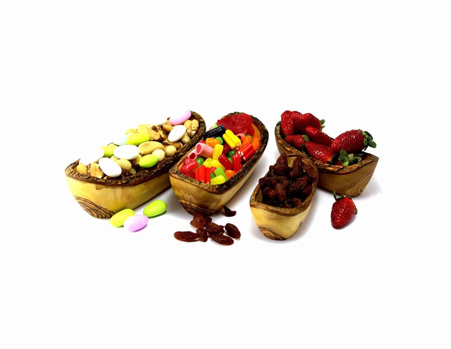 Set of 4 Olive Wood Bowls #KI127