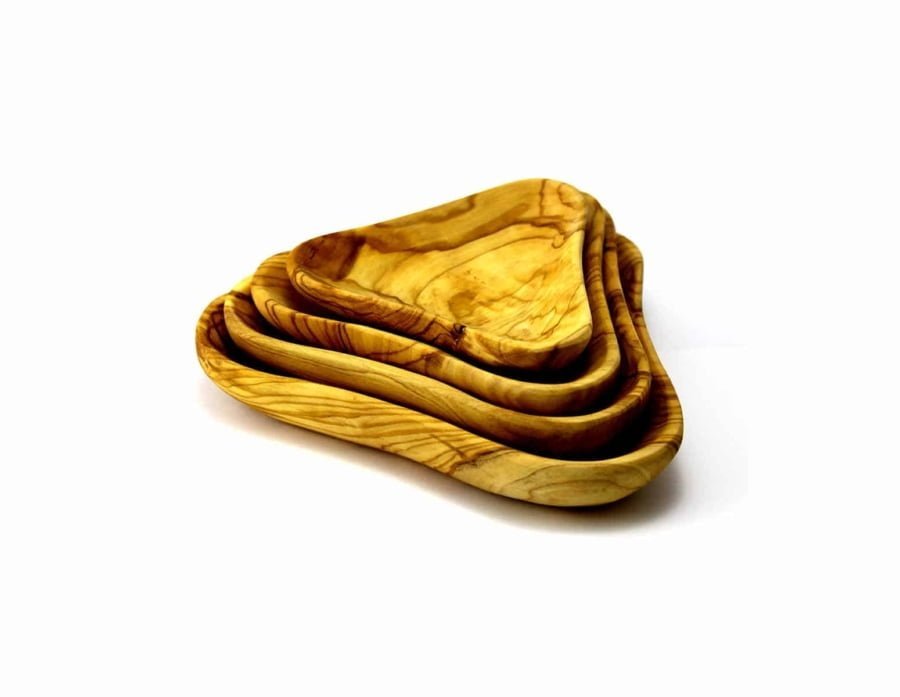 Set of 4 Olive Wood Bowls #KI128