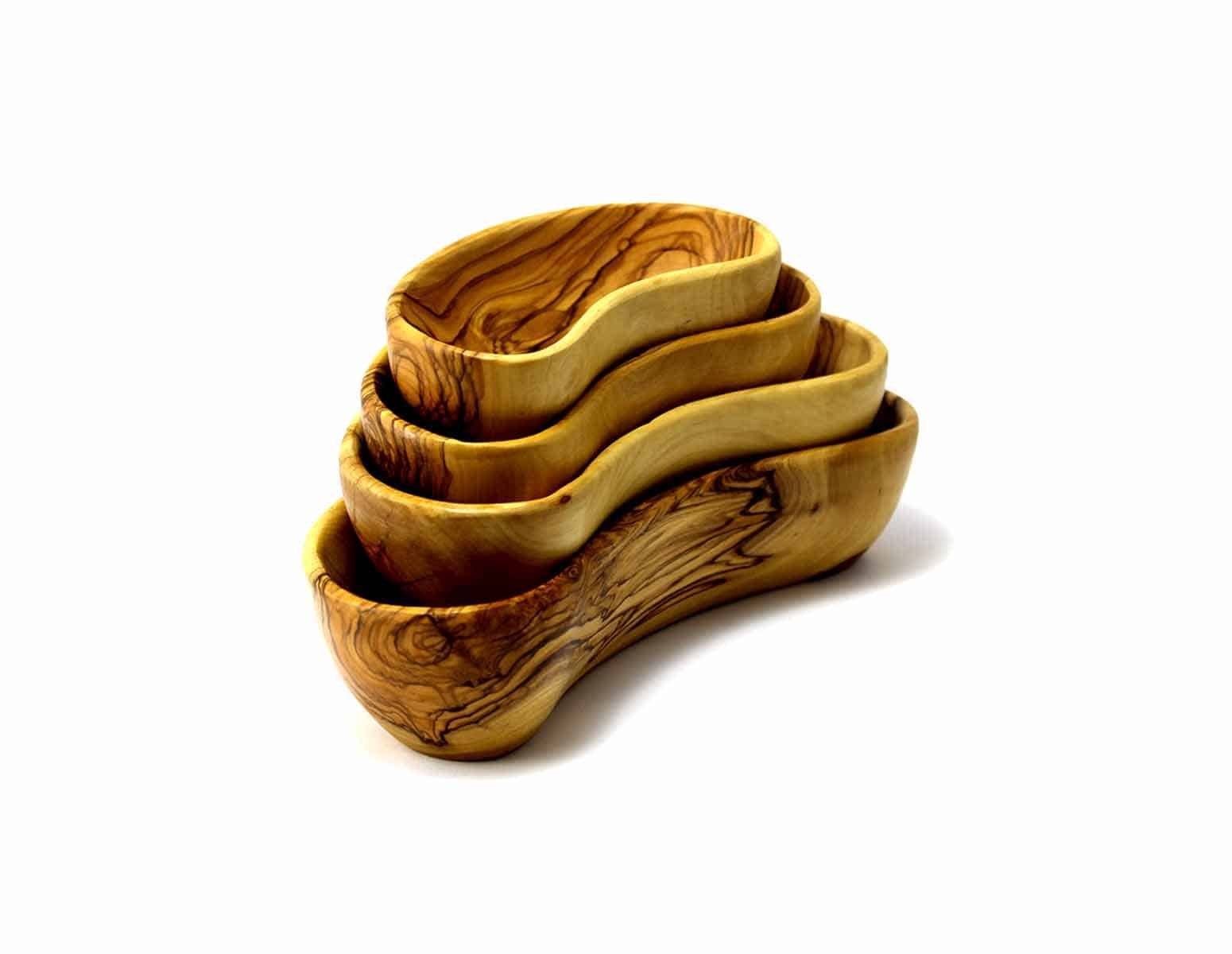 Set of 4 Olive Wood Bowls #KI131