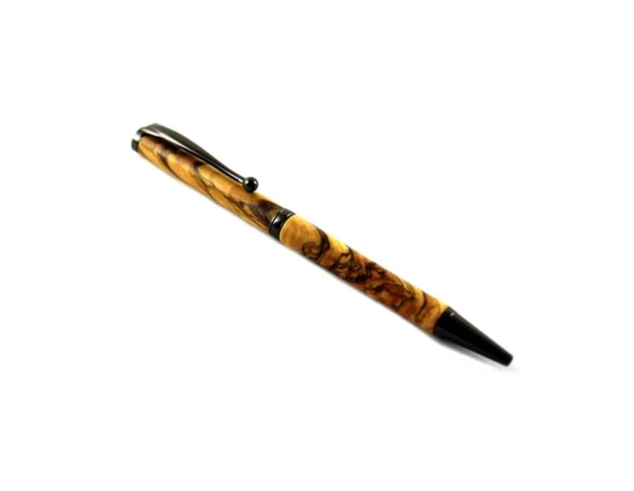 שותף| עט טוויסט עץ זית בית לחם בעבודת יד #PE101