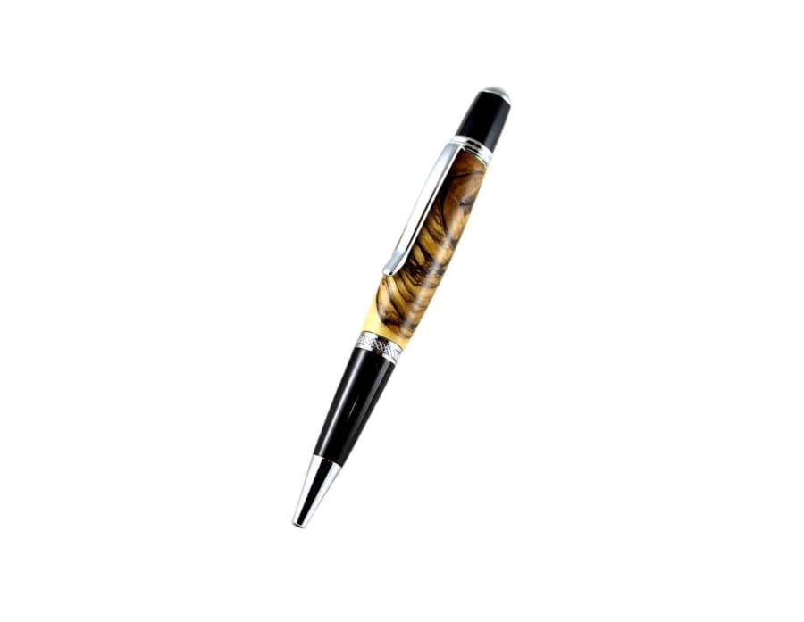 Handcrafted Bethlehem Olive wood Apprentice Classica Pen w/ Chrome Fixtures #PE110
