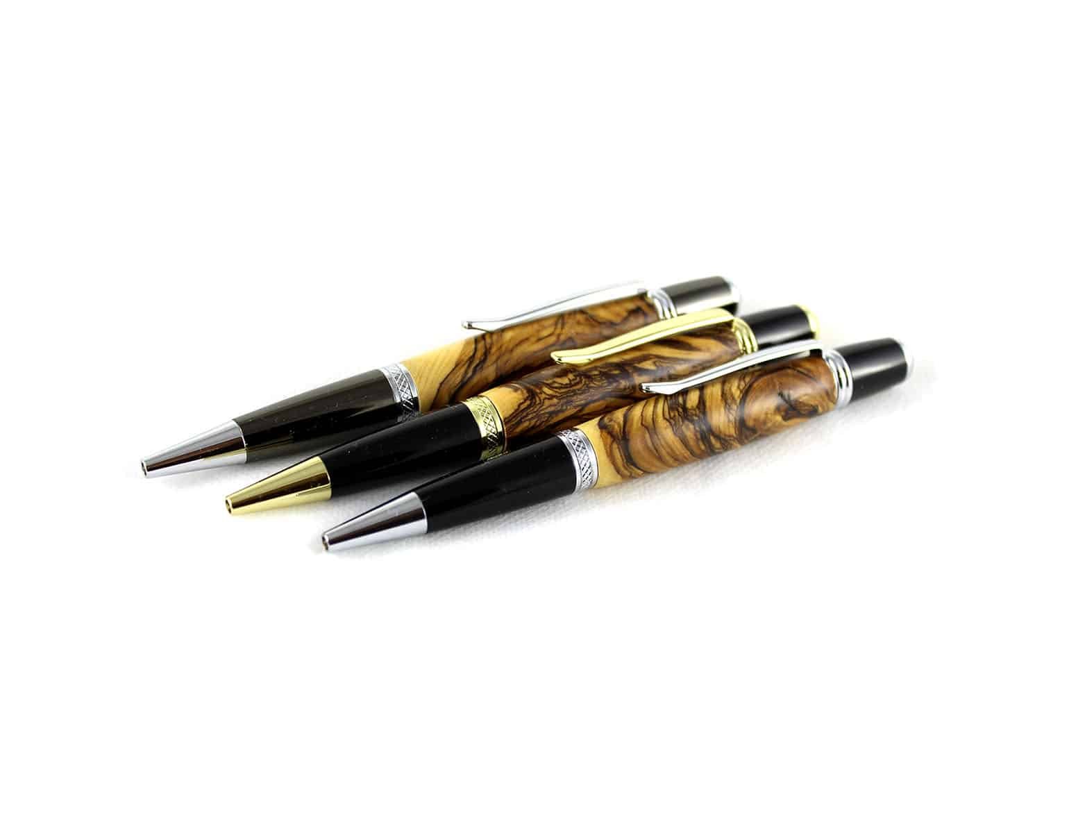 Handcrafted Bethlehem Olive wood Apprentice Classica Pen w/ Chrome Fixtures #PE110