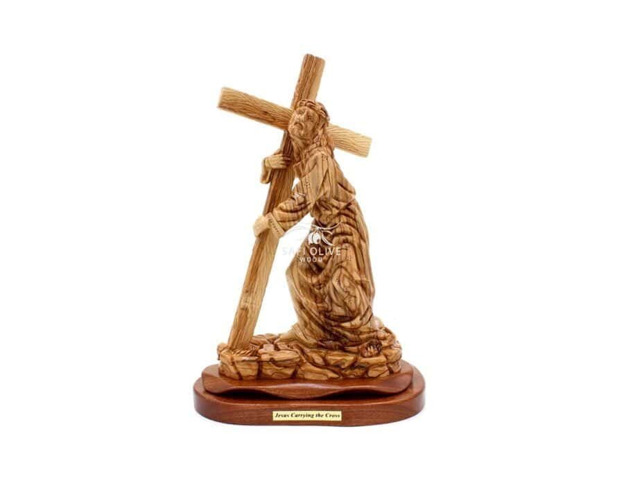 Jesús llevando la cruz Escultura de madera #FI128