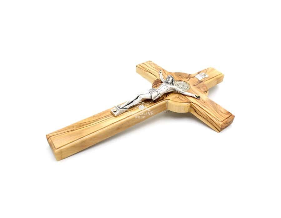 Handcrafted St. Benedict Olive Wood Cross ( CM 20 / 7.85'') #CR178